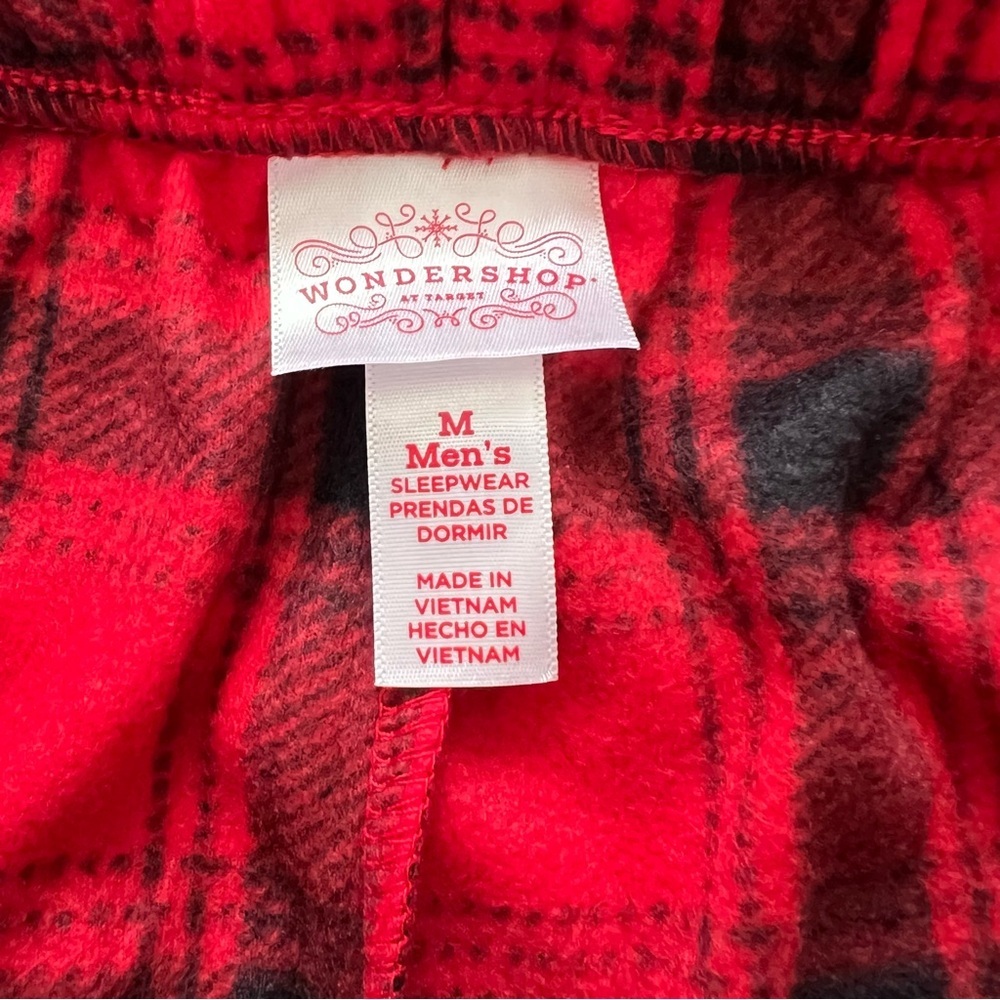 Wondershop Men's Red and Black Plaid Pajama Pants- M - Picture 5 of 6